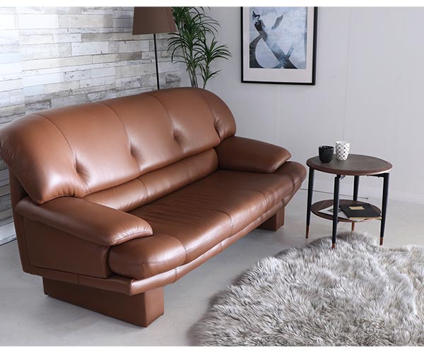 unico TERRA 追いつけ レザー ソファ キャメル 3人 本革  