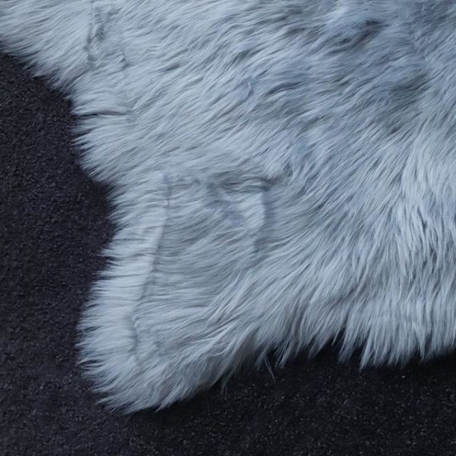 ラグ,フェイクファー,90×60cm,グレー,ふわふわ