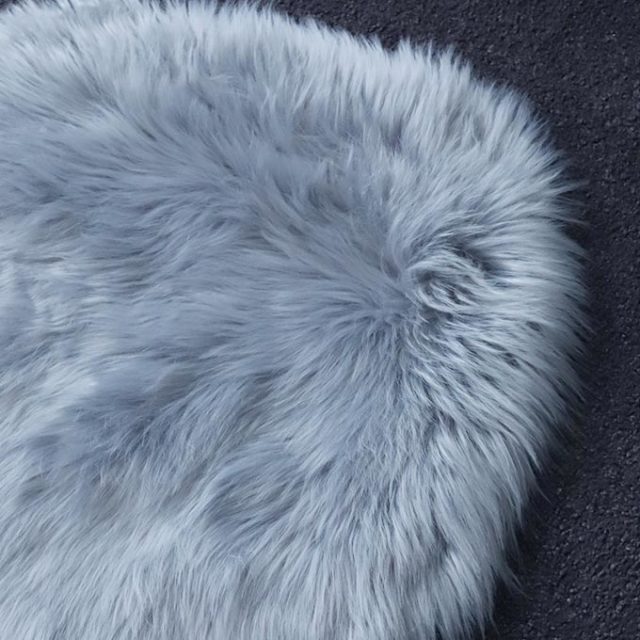 ラグ,フェイクファー,90×60cm,グレー,ふわふわ