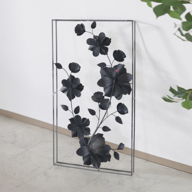 ウォールデコレーション,アートパネル,ウォールアート,アジアン,オブジェ,アイアン,壁掛け,アンティーク調,花,フラワー,白,ホワイト