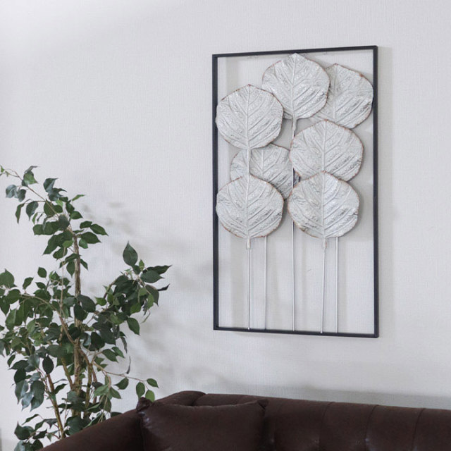 アイアンウォールデコLサイズ2枚セット ホワイトアンティークフィニッシュ壁飾り アイアンウォールデコLサイズ2枚セット ホワイトアンティーク