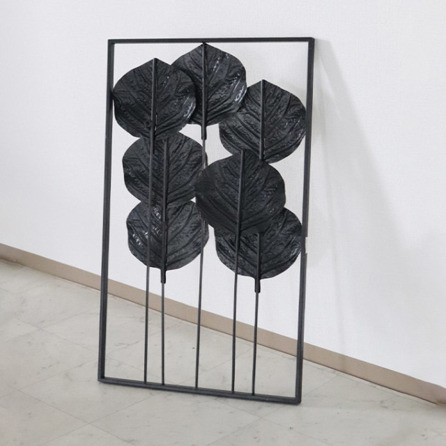 ウォールデコレーション,アートパネル,ウォールアート,アジアン,オブジェ,アイアン,壁掛け,アンティーク調,葉,リーフ,ホワイト