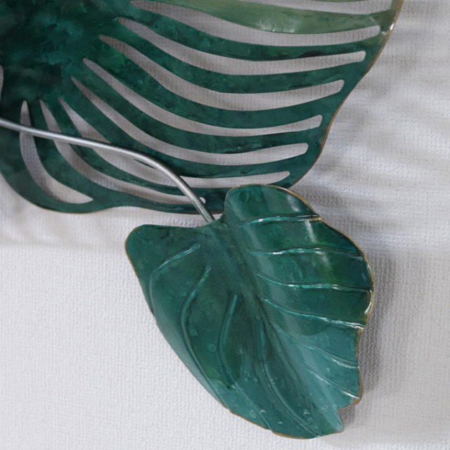 ウォールデコレーション,アートパネル,ウォールアート,アジアン,オブジェ,アイアン,壁掛け,アンティーク調,葉,リーフ,モンステラ