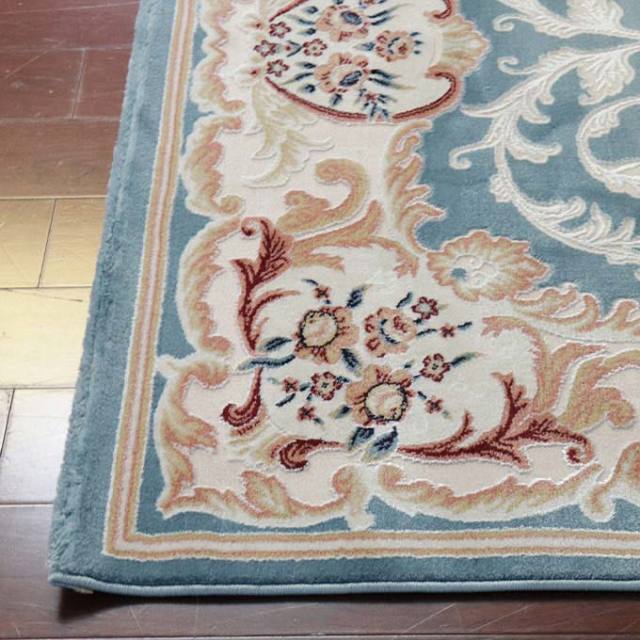 トルコ製 高級ラグマット(絨毯) ブルーローズ 230×160cm｜直輸入