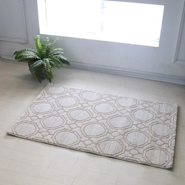 ラグ,マット,ラグマット,玄関マット,長方形,120×80cm,洗える,オールシーズン,おしゃれ,べージュ,幾何学模様,北欧,モダン