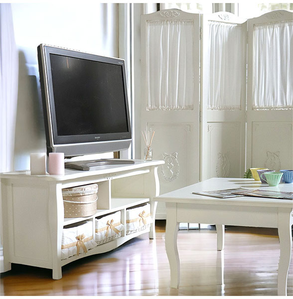 姫系家具,輸入家具,白家具,ロマプリ,テレビ台,110cm,テレビボード,プリンセスインテリア-3
