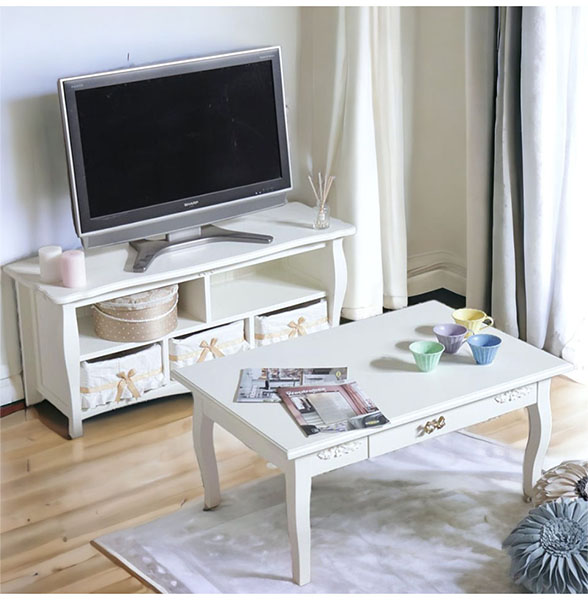 姫系家具,輸入家具,白家具,ロマプリ,テレビ台,110cm,テレビボード,プリンセスインテリア-5