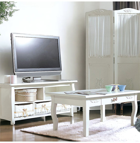 姫系家具,輸入家具,白家具,ロマプリ,テレビ台,110cm,テレビボード,プリンセスインテリア-10