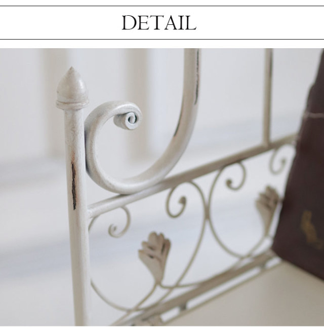 コーナーシェルフ 3段 高さ121cm ホワイト アイアン｜おしゃれ家具通販