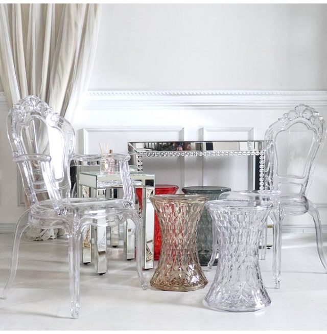 サイドテーブル,クリア,スケルトン,グレー