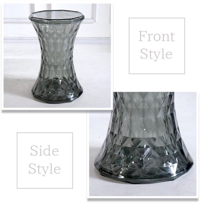 サイドテーブル,クリア,スケルトン,グレー