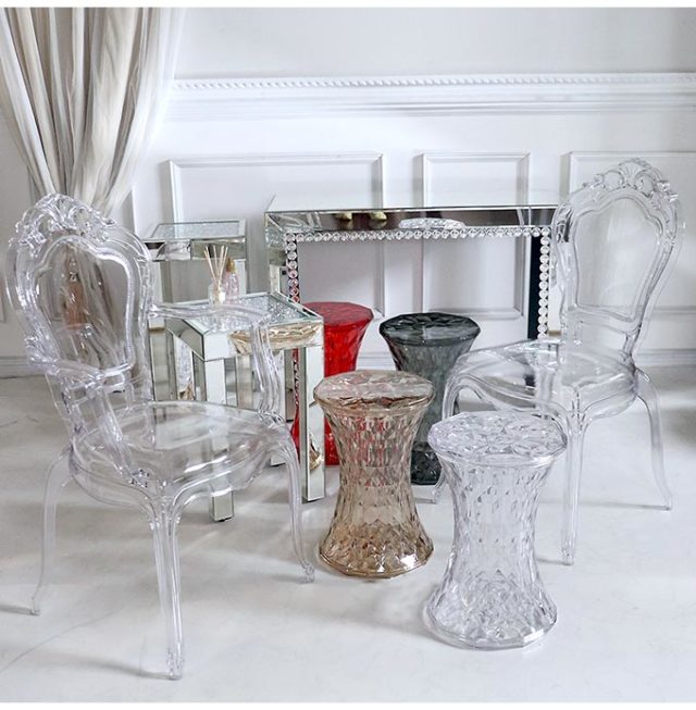 サイドテーブル,クリア,スケルトン,グレー