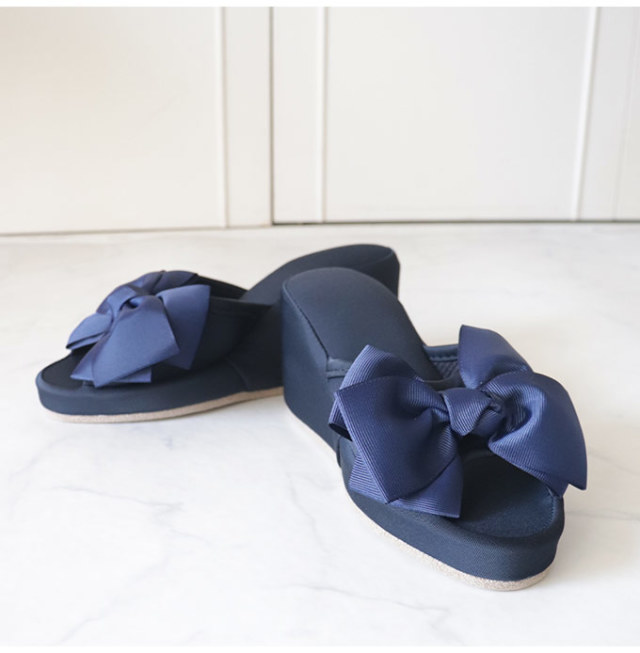 韓国 スリッパ Denimリボンアトリエルームシューズ M 26cm 1d979665a5bd949aef0869ec1918f5