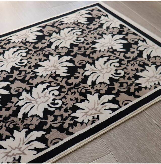ラグマット,綿100％,スタイルフランス,70×50cm,黒