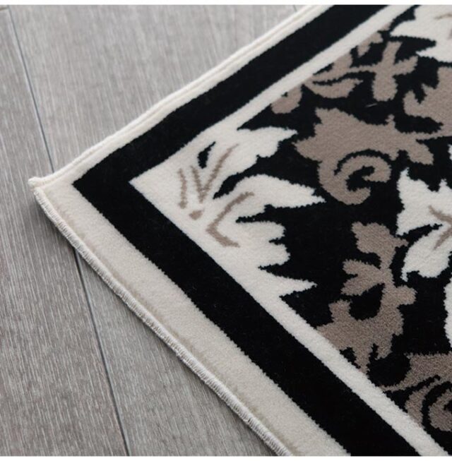 ラグマット,綿100％,スタイルフランス,70×50cm,黒