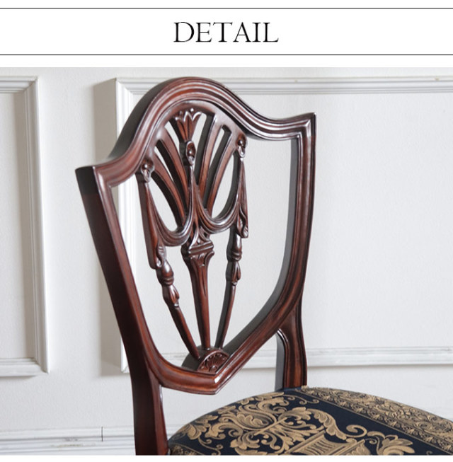 ダイニングチェア,サロンチェア,チェア,椅子,イス,おしゃれ,ブルー,アンティーク調,英国調,盾形,ヘップルホワイト