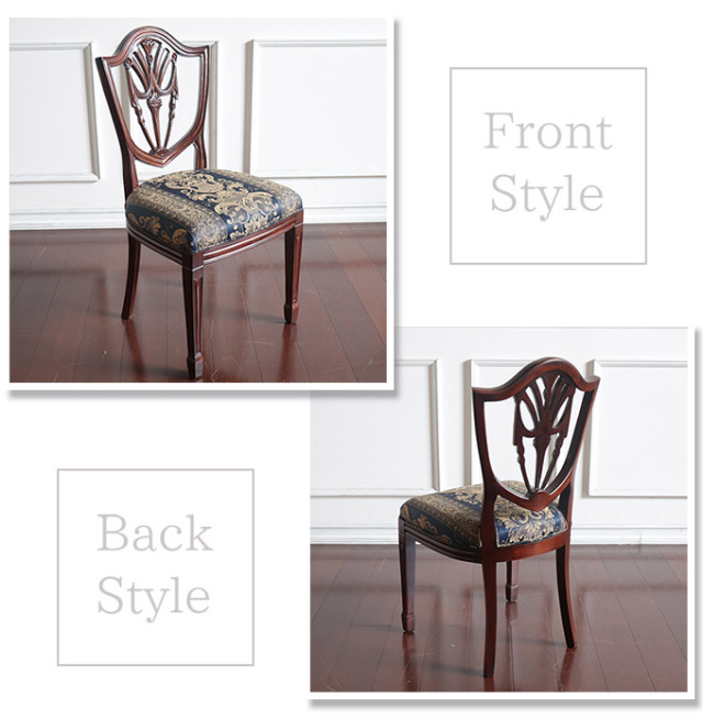 ダイニングチェア,サロンチェア,チェア,椅子,イス,おしゃれ,ブルー,アンティーク調,英国調,盾形,ヘップルホワイト