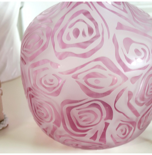 花瓶,ベース,高級,フラワーベース,ガラス,おしゃれ,高さ30cm,大きい,花びん,花器,ピンク,ローズ,バラ