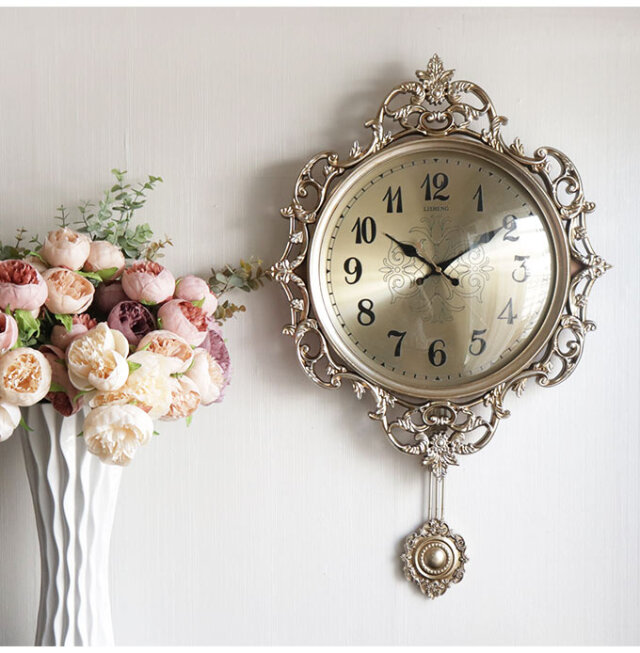 アンティークロココ 振り子付きウォールクロック(壁掛け時計) モナコ  