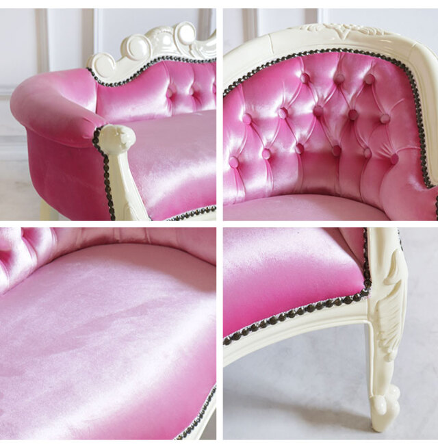 キッズソファ,こども,ソファ,ペット,カウチソファ,子供用,ピンク,ベロア,アイボリー,ベネシア