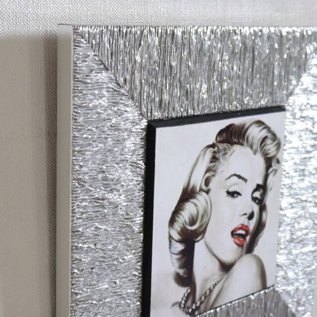 イタリア製 額絵 マリリンモンロー シルバー TypeA ウォールアート  