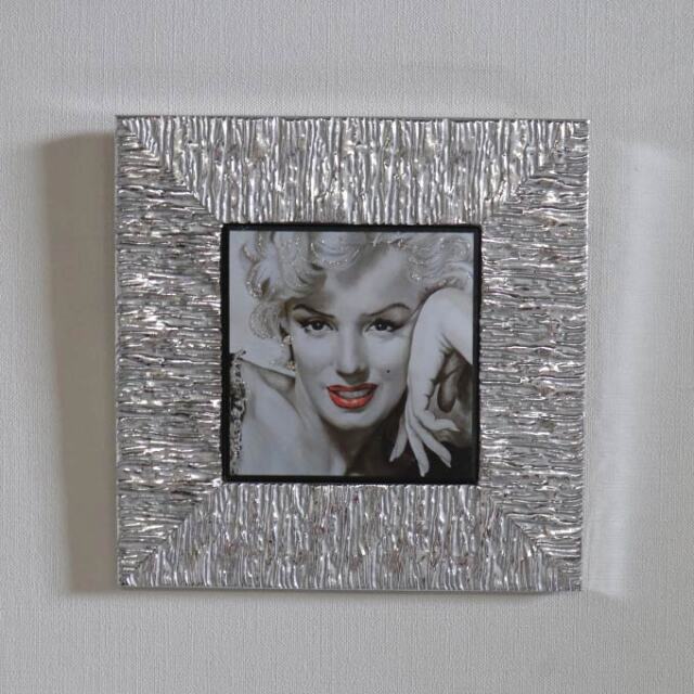 イタリア製 額絵 マリリンモンロー シルバー TypeB ウォールアート  