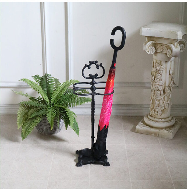 アンティーク調,傘立て,アンブレラスタンド,鍵型,ブラック