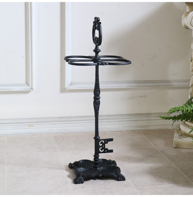 アンティーク調,傘立て,アンブレラスタンド,鍵型,ブラック