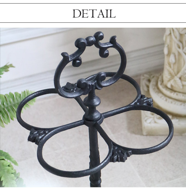 アンティーク調,傘立て,アンブレラスタンド,鍵型,ブラック