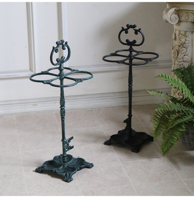 アンティーク調,傘立て,アンブレラスタンド,鍵型,ブラック