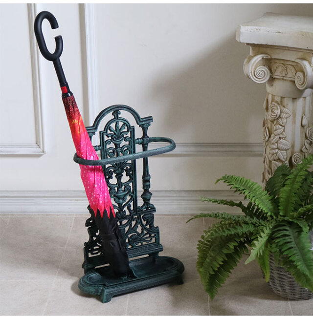 アンティーク調,傘立て,アンブレラスタンド,グリーン