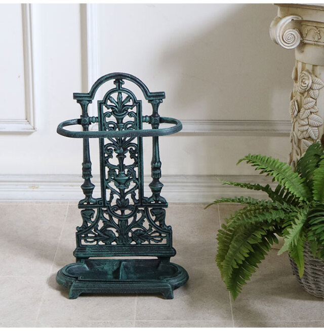 アンティーク調,傘立て,アンブレラスタンド,グリーン