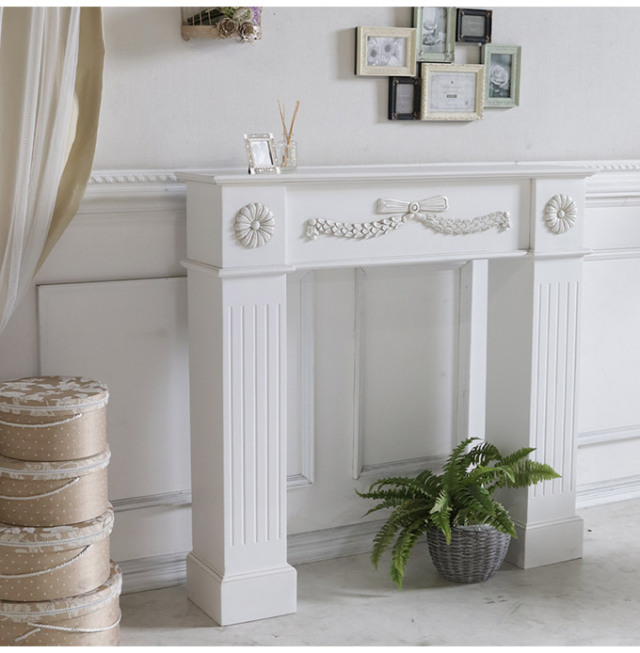 コンソール,台,棚,暖炉,マントルピース,姫系,ロココ調,シャビー,ホワイト,白,チプティ
