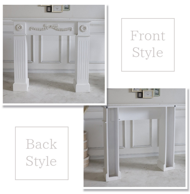 コンソール,台,棚,暖炉,マントルピース,姫系,ロココ調,シャビー,ホワイト,白,チプティ