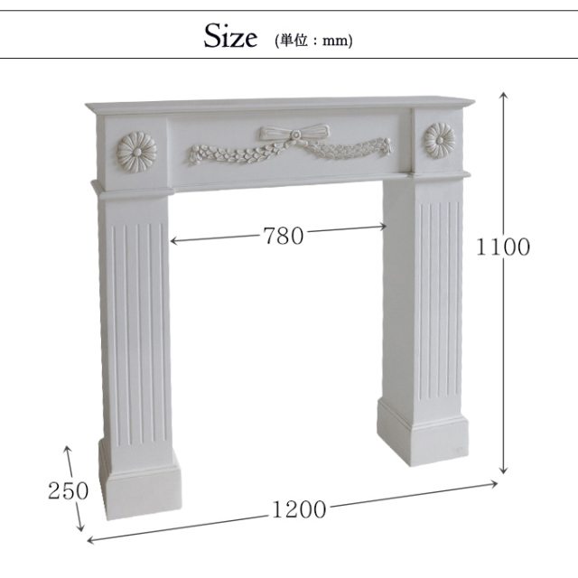 コンソール,台,棚,暖炉,マントルピース,姫系,ロココ調,シャビー,ホワイト,白,チプティ