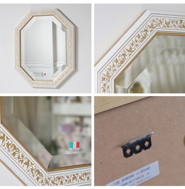 ミラー,壁掛け鏡,イタリア製,風水,ホワイト