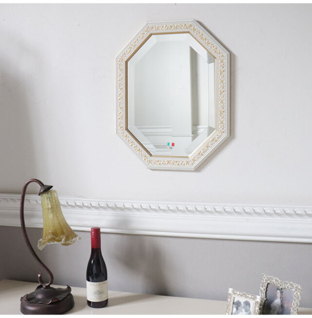 ミラー,壁掛け鏡,イタリア製,風水,ホワイト