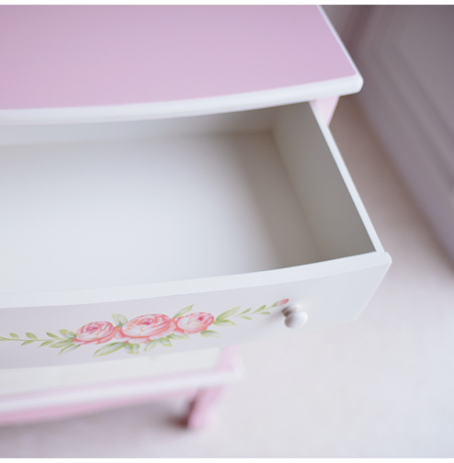 キッチンキャビネット,ハンドペイント,フレンチ,ピンク