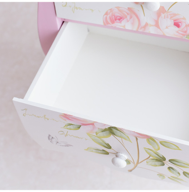 ナイトテーブル,ハンドペイント,フレンチ,ピンク