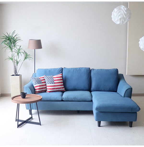 輸入家具 3WAY 組換え自由 デニムカウチソファ 3人掛け ソファ  