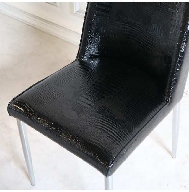 【送料無料】クロコダイル ダイニングチェア モダンスタイル ブラック 送料無料】クロコダイル ダイニングチェア モダンスタイル ブラック