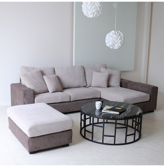 輸入家具 3WAY カウチソファ 三人掛けソファ ベージュブラウン 大人数  