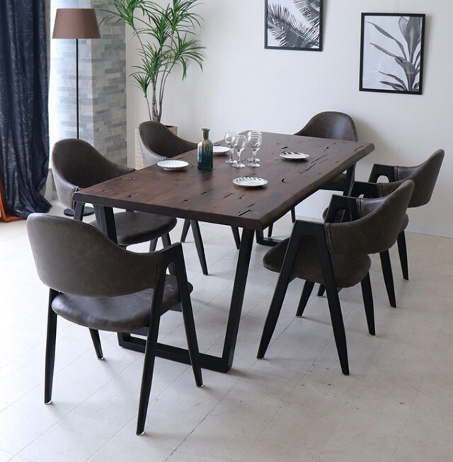 ダイニングセット7P,ソリッド,ウォールナット,6人用