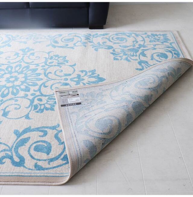 ラグマット,280×200cm,クラシック,ポルナレフブルー