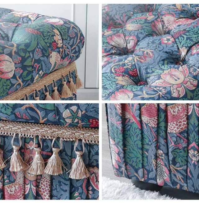 ジェニファーテイラー,収納付スツール,イチゴ泥棒