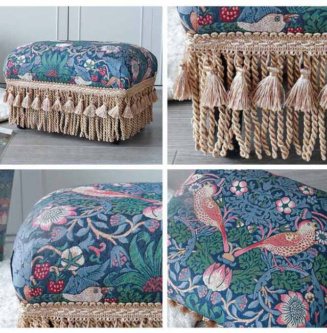 ジェニファーテイラー,スツール,オットマン,イチゴ泥棒