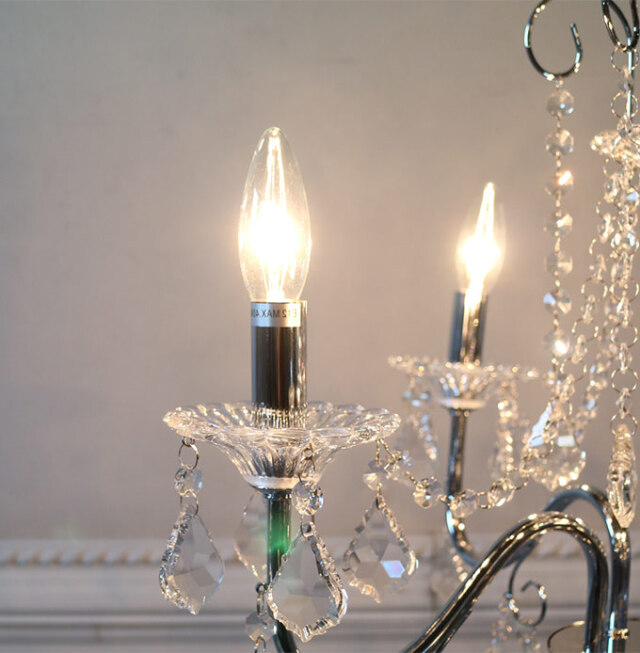 クリスタルガラス シャンデリア MELISA メリッサ 5灯｜おしゃれ  