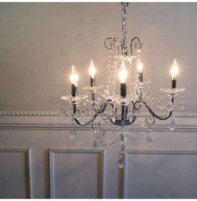 クリスタルガラス シャンデリア MELISA メリッサ 5灯｜おしゃれ  