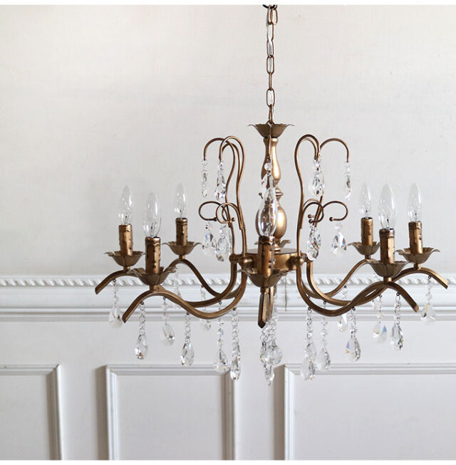 クリスタルガラス シャンデリア FIONA フィオナ 8灯 ゴールド  