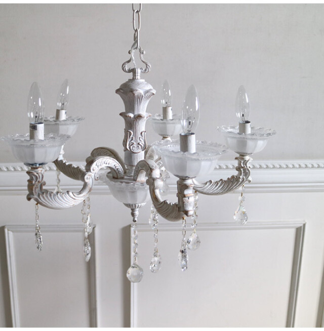 シャンデリア,LED,アンティーク,カルチェラタン,ホワイト